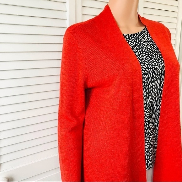 EILEEN FISHER Linen Open Front Cardigan Sweater Size Medium - Picture 3 of 10